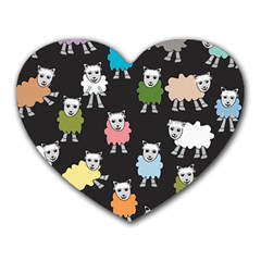 Sheep Cartoon Colorful Heart Mousepads by Amaryn4rt