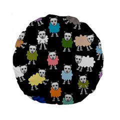 Sheep Cartoon Colorful Standard 15  Premium Round Cushions by Amaryn4rt