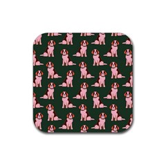 Dog Animal Pattern Rubber Coaster (square)  by Amaryn4rt