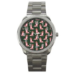 Dog Animal Pattern Sport Metal Watch by Amaryn4rt