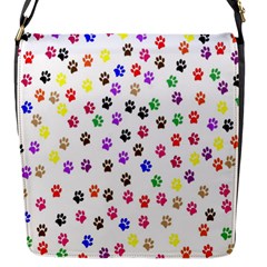 Paw Prints Background Flap Messenger Bag (s) by Amaryn4rt