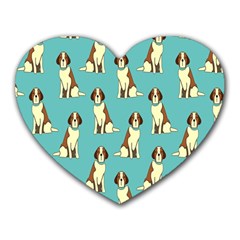 Dog Animal Pattern Heart Mousepads by Amaryn4rt