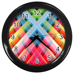 Graphics Colorful Colors Wallpaper Graphic Design Wall Clocks (Black)
