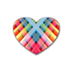 Graphics Colorful Colors Wallpaper Graphic Design Rubber Coaster (Heart) 