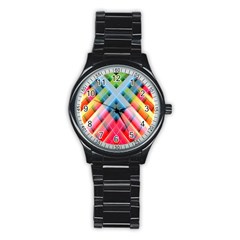 Graphics Colorful Colors Wallpaper Graphic Design Stainless Steel Round Watch