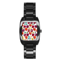 Tree Pattern Background Stainless Steel Barrel Watch by Amaryn4rt