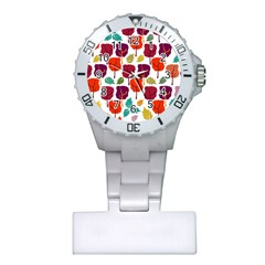 Tree Pattern Background Plastic Nurses Watch