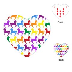 Colorful Horse Background Wallpaper Playing Cards (heart)  by Amaryn4rt