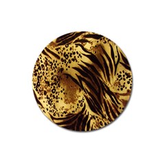 Stripes Tiger Pattern Safari Animal Print Magnet 3  (round) by Amaryn4rt