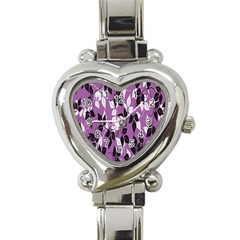 Floral Pattern Background Heart Italian Charm Watch