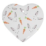 Rabbit Carrot Pattern Weft Step Ornament (Heart) Front