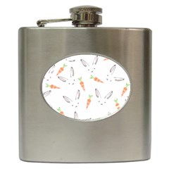 Rabbit Carrot Pattern Weft Step Hip Flask (6 Oz) by Amaryn4rt