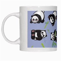 Panda Tile Cute Pattern Blue White Mugs by Amaryn4rt