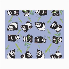 Panda Tile Cute Pattern Blue Small Glasses Cloth