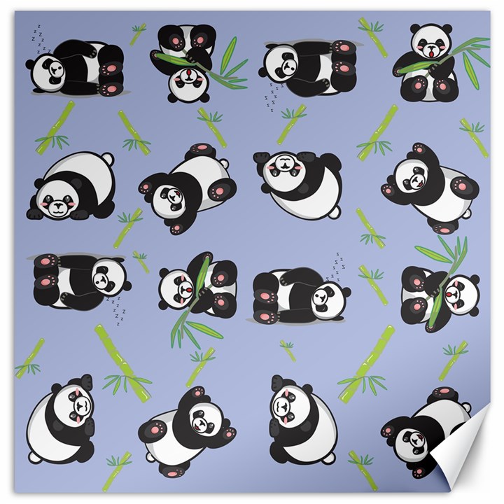 Panda Tile Cute Pattern Blue Canvas 20  x 20  