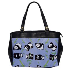 Panda Tile Cute Pattern Blue Office Handbags by Amaryn4rt