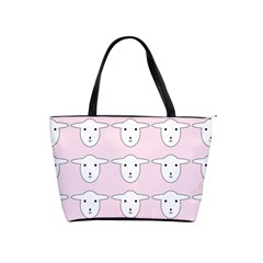 Sheep Wallpaper Pattern Pink Shoulder Handbags by Amaryn4rt
