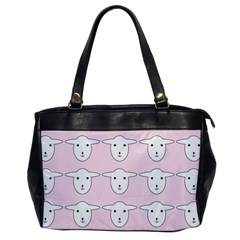 Sheep Wallpaper Pattern Pink Office Handbags by Amaryn4rt