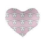 Sheep Wallpaper Pattern Pink Standard 16  Premium Flano Heart Shape Cushions Front