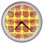 Funny Faces Wall Clocks (Silver)  Front