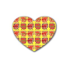 Funny Faces Heart Coaster (4 Pack)  by Amaryn4rt