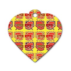 Funny Faces Dog Tag Heart (one Side) by Amaryn4rt