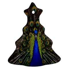 Bird Peacock Display Full Elegant Plumage Christmas Tree Ornament (two Sides) by Amaryn4rt