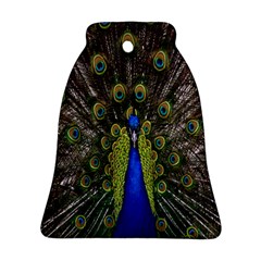 Bird Peacock Display Full Elegant Plumage Bell Ornament (two Sides) by Amaryn4rt