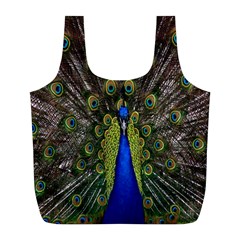 Bird Peacock Display Full Elegant Plumage Full Print Recycle Bags (l)  by Amaryn4rt