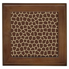 Leather Giraffe Skin Animals Brown Framed Tiles