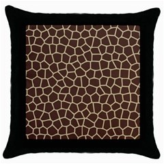 Leather Giraffe Skin Animals Brown Throw Pillow Case (black) by Alisyart