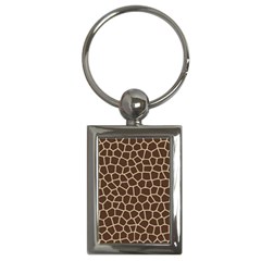 Leather Giraffe Skin Animals Brown Key Chains (rectangle) 
