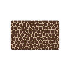 Leather Giraffe Skin Animals Brown Magnet (name Card) by Alisyart