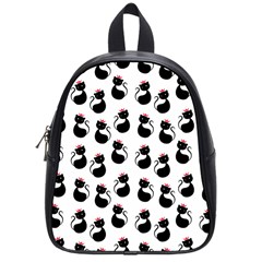 Cat Seamless Animal Pattern School Bags (small)  by Amaryn4rt