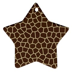 Leather Giraffe Skin Animals Brown Star Ornament (two Sides) by Alisyart