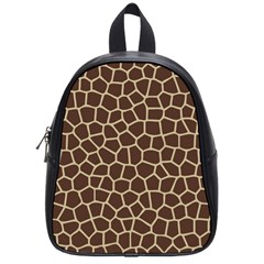 Leather Giraffe Skin Animals Brown School Bags (small) 