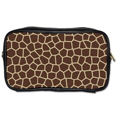 Leather Giraffe Skin Animals Brown Toiletries Bags