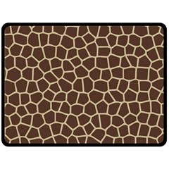 Leather Giraffe Skin Animals Brown Double Sided Fleece Blanket (large)  by Alisyart