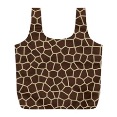 Leather Giraffe Skin Animals Brown Full Print Recycle Bags (l)  by Alisyart