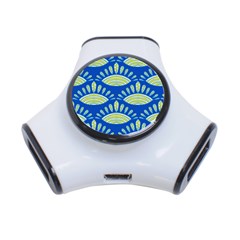 Sea Shells Blue Yellow 3-port Usb Hub