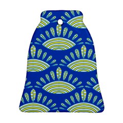 Sea Shells Blue Yellow Bell Ornament (two Sides)