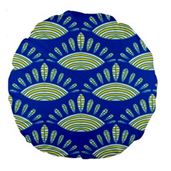 Sea Shells Blue Yellow Large 18  Premium Round Cushions