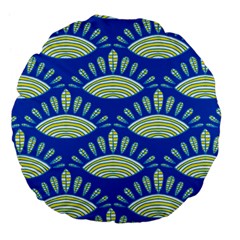 Sea Shells Blue Yellow Large 18  Premium Flano Round Cushions by Alisyart