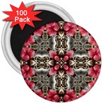 Flowers Fabric 3  Magnets (100 pack) Front