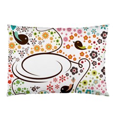 Flower Floral Rose Sunflower Bird Back Color Orange Purple Yellow Red Pillow Case