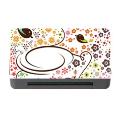 Flower Floral Rose Sunflower Bird Back Color Orange Purple Yellow Red Memory Card Reader with CF