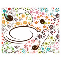 Flower Floral Rose Sunflower Bird Back Color Orange Purple Yellow Red Double Sided Flano Blanket (Medium) 