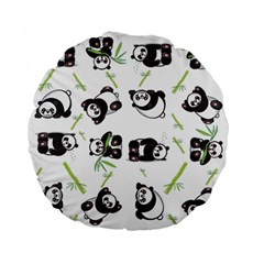 Panda Tile Cute Pattern Standard 15  Premium Flano Round Cushions