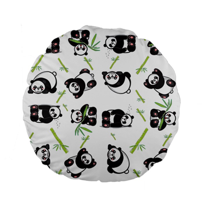 Panda Tile Cute Pattern Standard 15  Premium Flano Round Cushions