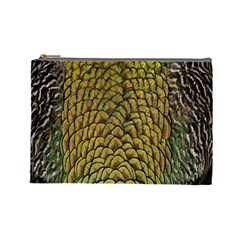 Colorful Iridescent Feather Bird Color Peacock Cosmetic Bag (large)  by Amaryn4rt